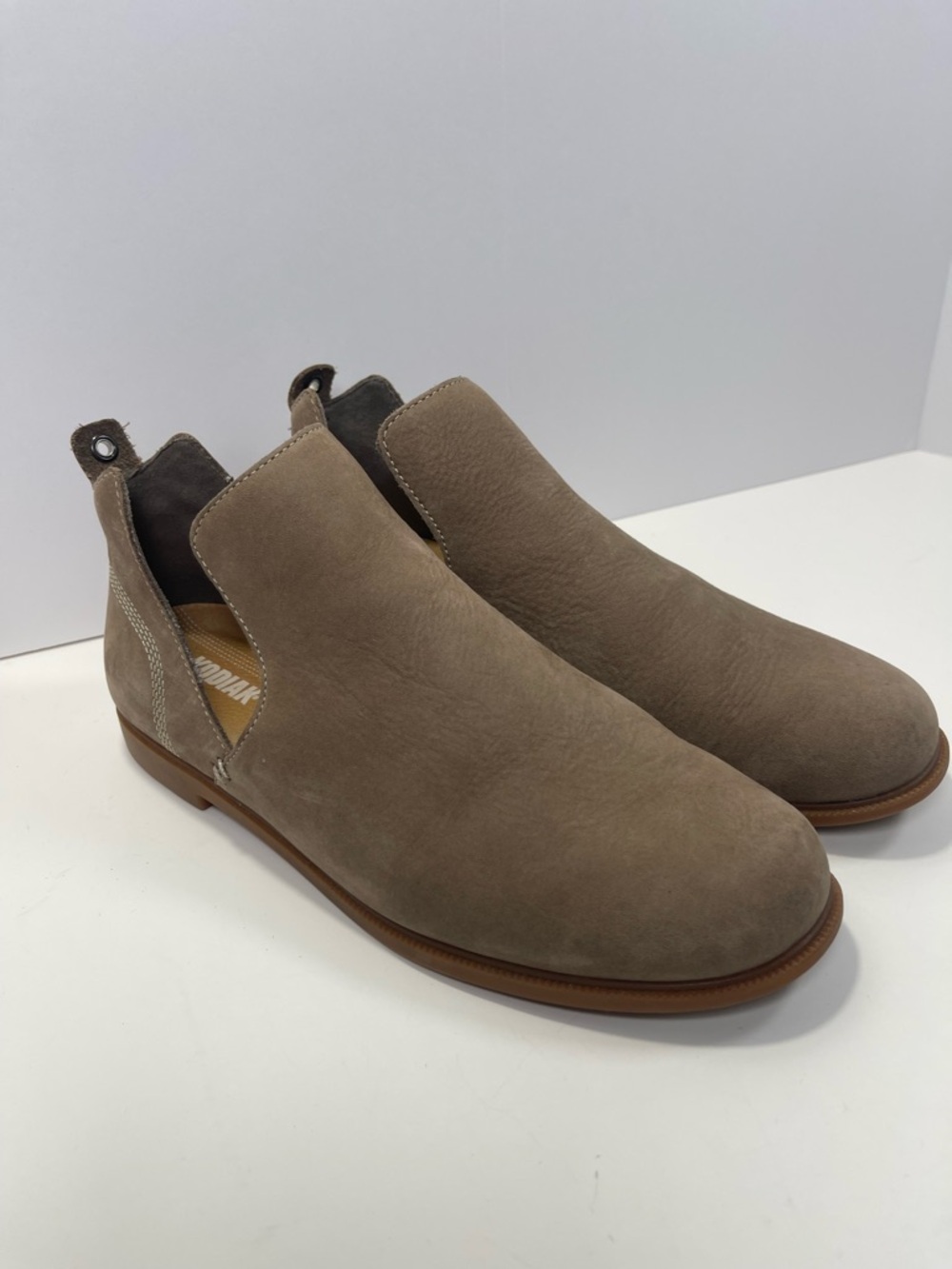 Kodiak Taupe Suede Chelsea Ankle Boots, Size 7.5